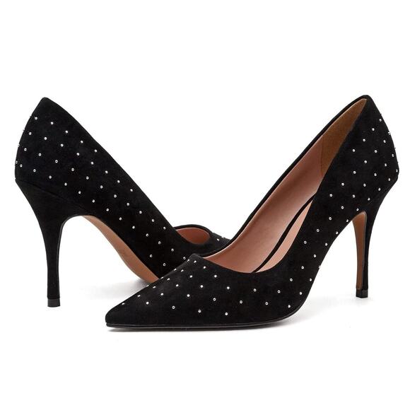 Linea Paola Womens Pamila Pumps US 5.5 M Black Stud Details Stiletto NIB - Picture 1 of 12